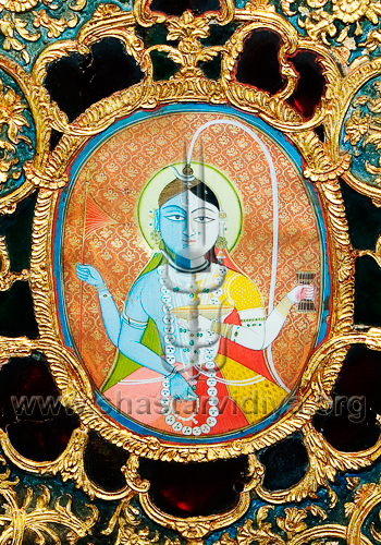 Ardhnarishvara, the androgenous form of Shiva, fresco, Patiala, Punjab