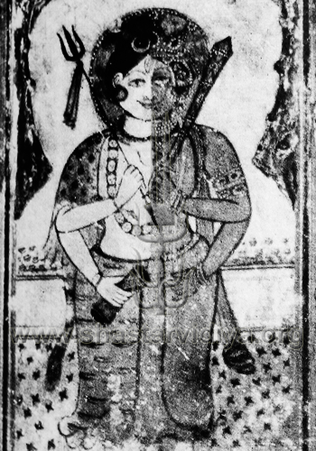 Ardhnarishvara, the androgenous form of Shiva, fresco, Amritsar, Punjab